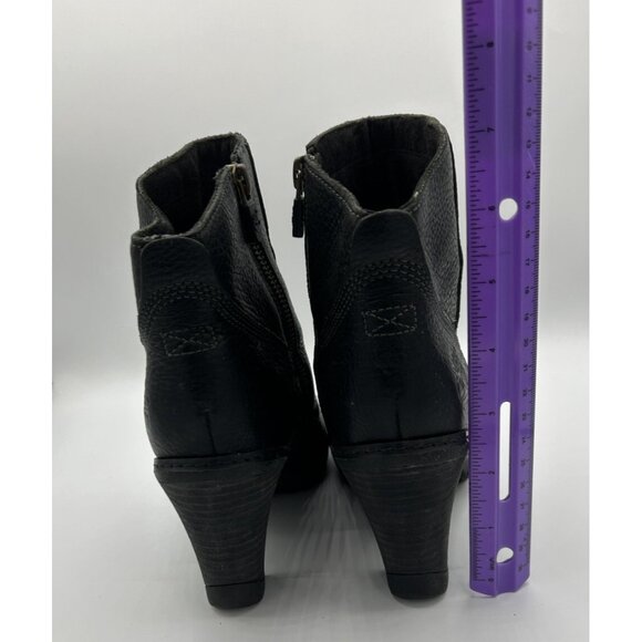 Timberland Black Leather Heeled Ankle Motorcycle Riding Dress Boots Size 6 - Picture 4 of 9